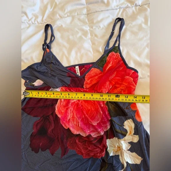 Soma Floral Camisole in Red and Black - Picture 3 of 7